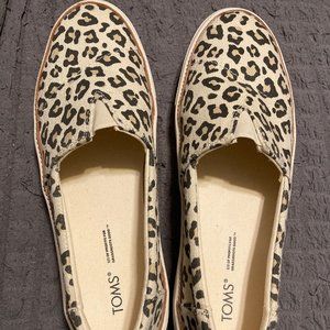 Tom's Alpargata Beige Leopard Women's Slip-On Espadrilles Shoes‎
